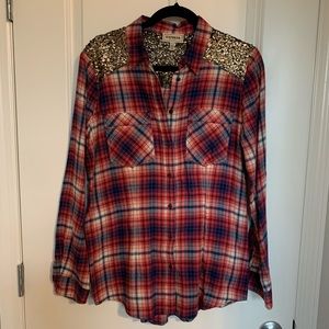 Express Pink  and Blue Button Down